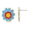 Alloy Enamel Stud Earring Findings PALLOY-N155-112-3