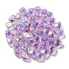 UV Plating Rainbow Iridescent Acrylic Beads OACR-F004-05F-3