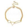 Geometry  Brass Charm Bracelets for Women BJEW-L696-102G-1