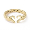 Brass Heart Claddagh Open Cuff Ring RJEW-A010-01LG-1