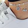 Alloy Elephant Flower Charm Multi-strand Anklets for Women FS-WG259DB-01-5