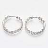 Brass Micro Pave Clear Cubic Zirconia Huggie Hoop Earrings EJEW-S201-207P-NF-2