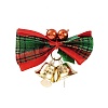 Christmas Linen Big Bowknot with Iron Bell Decorations AJEW-S088-02A-2