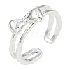 Brass Open Cuff Rings For Women RJEW-K284-01P-1