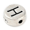 925 Sterling Silver Flat Round with Letter Beads LS-STER-G044-01AS-H-2