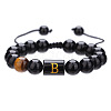 Adjustable Natural Tiger Eye and Glass Beaded Braided Bead Bracelets for Men Women FS-WGD7D76-02-1