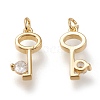 Brass Micro Pave Cubic Zirconia Pendants KK-K246-45G-2