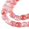 Cherry Quartz Glass Beads Strands G-T138-156-3