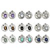 Natural & Synthetic Gemstone Mixed Gemstone Oval Pendants G-Q165-03AS-1