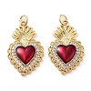 Rack Plating Brass Micro Pave Clear Grade AAA Cubic Zirconia Pendants X-KK-M280-10A-G-1