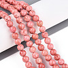 Dyed Synthetic Fossil Beads Strands G-T139-6mm-66D-2