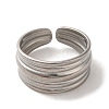 Non-Tarnish 304 Stainless Steel Open Cuff Ring RJEW-C068-03B-P-2