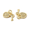 Brass Micro Pave Clear Cubic Zirconia Charms KK-E068-VB178-2