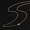 1mm Rack Plating Brass Curb Chain Necklaces for Women Men MAK-L044-26RG-3