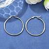 Tarnish Resistant 304 Stainless Steel Hoop Earrings EJEW-F105-08P-5