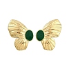 PVD Vacuum Plating 304 Stainless Steel Butterfly Stud Earrings with Enamel EJEW-Z075-05G-01-1