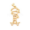 Rack Plating Brass Micro Pave Cubic Zirconia Pendants ZIRC-C035-17G-1