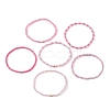 6Pcs Glass Seed & Brass Beaded Stretch Bracelets Set BJEW-JB09538-05-3