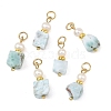 Natural Larimar and Pearl Beaded Pendants PALLOY-JF06040-1