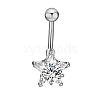 Clear Cubic Zirconia Belly Button Rings WG9960A-15-1