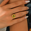 Brass Micro Pave Cubic Zirconia Finger Rings for Women KW9333-2-3