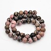 Round Natural Rhodonite Beads Strands G-M136-10mm-2