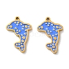 Ion Plating(IP) 304 Stainless Steel Enamel Pendants STAS-M102-12A-G-1