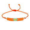 Glass Seed Bead Link Bracelets ZX2493-1-1