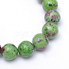 Round Dyed Natural Gemstone Bead Strands X-G-R345-10mm-15-2