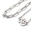 304 Stainless Steel Paperclip Chains & Cable Chain Bracelet Sets AJEW-U005-05F-P-3