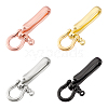 4Pcs 4 Colors Brass Shackle Clasps with Brass S Hook Clasps KK-PH0012-38-1