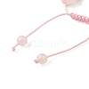 12.5mm Round Natural Rose Quartz Braided Bead Bracelets for Women Men BJEW-C060-01S-3