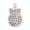 Rack Plating Brass Pave Cubic Zirconia Pendants KK-R150-04P-2