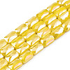 Electroplate Opaque Solid Color Glass Beads Strands EGLA-N002-25-B04-1