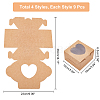 Olycraft 36Pcs 4 Style Square Kraft Paper Candy Boxes CON-OC0001-42-2