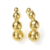 Ion Plating(IP) 304 Stainless Steel Round Ball Beaded Stud Earrings for Women EJEW-K244-15G-2