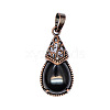 Retro Hollow Natural Obsidian  Pendants PW-WGBA09F-10-1