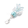 2Pcs 2 Colors Wedding Season Angel Glass Pearl & Acrylic Pendant Decorations HJEW-JM01917-4