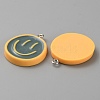 Opaque Resin Enamel Pendants RESI-WH0036-20H-1