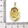 Rack Plating Brass Micro Pave Cubic Zirconia Enamel Pendants KK-L226-033G-01-3