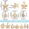 56Pcs 7 Styles Light Gold Marine Animal Alloy Pendants FIND-SC0012-78-2