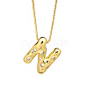 Brass Micro Pave Clear Cubic Zirconia Initial Pendant Necklaces FS-WGF17D9-19-1