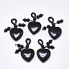 Natural Black Agate Pendants G-T122-21L-1