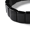 Natural Black Agate Beaded Stretch Bracelets for Men BJEW-C081-03-2