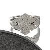 Textured Rhombus 304 Stainless Steel Finger Ring for Women RJEW-L126-06B-P-2