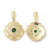 Brass Micro Pave Cubic Zirconia Pendants KK-M246-07G-1