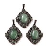 Natural Green Aventurine Rhombus Pendants G-K363-02R-01-1