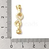 Rack Plating Brass Micro Pave Clear Cubic Zirconia Fold Over Clasps KK-A222-12G-3