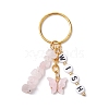 Alloy Enamel Acrylic with Natural Rose Quartz Keychain KEYC-JKC00806-02-1