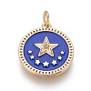 Brass Enamel Pentacle Pendants KK-O113-05A-G-1